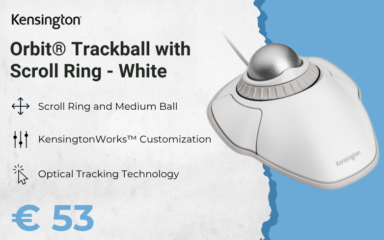 Orbit® Trackball with Scroll Ring — White