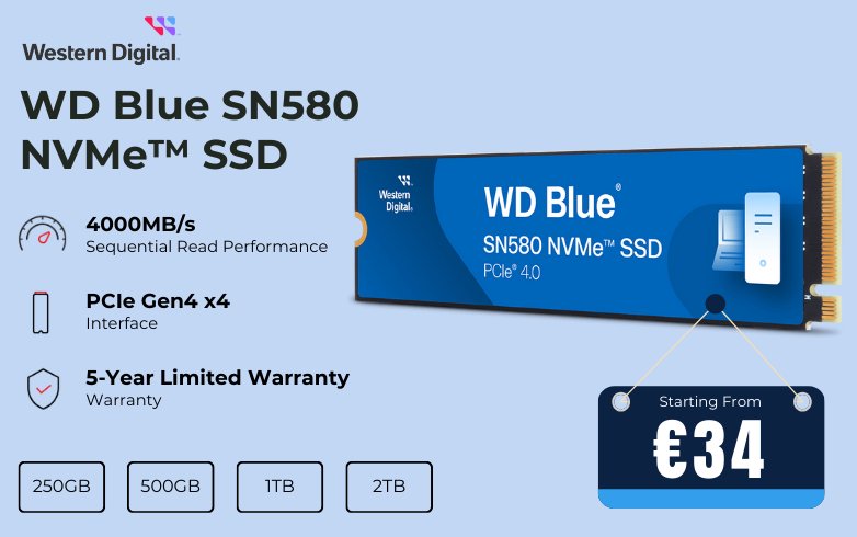 WESTERN DIGITAL SSD - WD Blue SN580