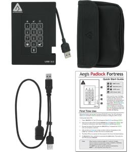 Aegis Fortress FIPS USB3.0 Hw Encrypted Portable Drive 512GB
