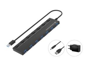 Hub - Hubbies19bp 7-port USB 3.0 Hub With 5.0v/3.0a Power Adapter 90cm Cable Individual Power Switch USB 3.2 Gen 1