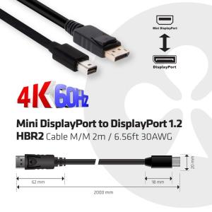 Mini DisplayPort To DisplayPort 1.2 Hbr2 Cable M/m 2m 4k60hz