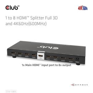 1 To 8 Hdmi Splitter Full 3d And 4k60hz