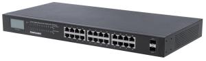 Gigabit Ethernet Poe+ Switch 24 Port With 2 Sfp Ports And LCD Screen
