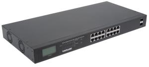 Gigabit Ethernet Poe+ Switch 16 Port With 2 Sfp Ports And LCD Screen