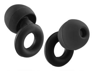 Earplugs, Noise Reducing, Reusable, 2 Sizes, Silicone - Black