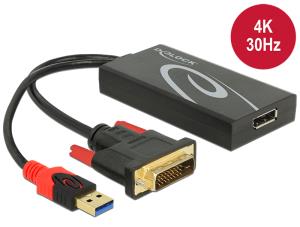 Adapter DVI Male > DisplayPort 1.2 Female Black