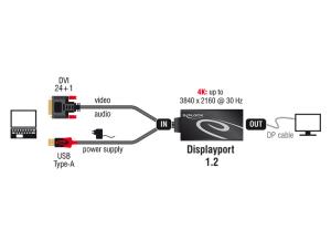 Adapter DVI Male > DisplayPort 1.2 Female Black