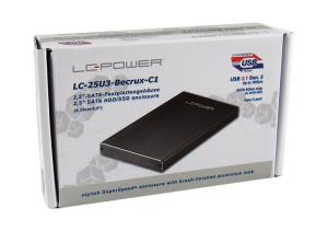 Externl 2.5 USB 3.2 Gen.2x1 Type C Hrd Drive Enclosure Black Lc-25u3-becrux-c1