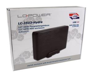 Externl 3.5 St Hrd Drive Enclosure USB 3.0, Luminium, Blck Lc-35u3-hydr