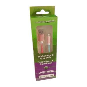 USB  To Lightning Cble, Rinbow Glitter 1m - Lc-c-USB-lightning-1m-3 (mfi)