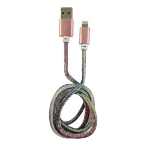 USB  To Lightning Cble, Disco Glitter, 1m -  Lc-c-USB-lightning-1m-4 (mfi)