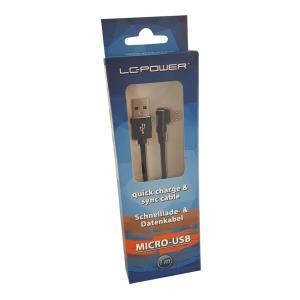 USB  To Micro USB Cble, Blck, Ngled, 1m -  Lc-c-USB-micro-1m-2