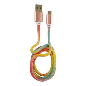 USB  To Micro USB Cble, Rinbow Glitter, 1m - Lc-c-USB-micro-1m-3
