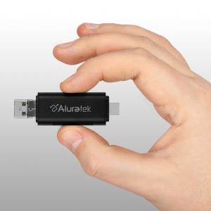 SD and Micro SD Card Reader - Micro USB OTG (On-The-Go) - Type-C (USB 3.1) Black (AUCRC300F)