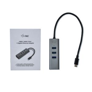 USB-c Metal Hub 3 + Glan 3 Port Hub + Ethernet Adapter