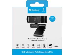 USB Autofocus DualMic webcam 2.07 MP 1920 x 1080 pixels USB 2.0 Black