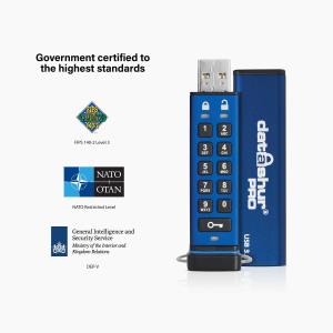 datAshur PRO  - 64GB encrypted USB Stick - USB-A 3.2 Gen 1 - 256-bit