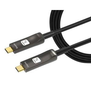 USB-C AOC Fiber Optic Active Cable 4K Male/Male Black 15m