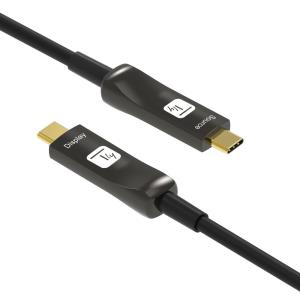 USB-C AOC Fiber Optic Active Cable 4K Male/Male Black 15m