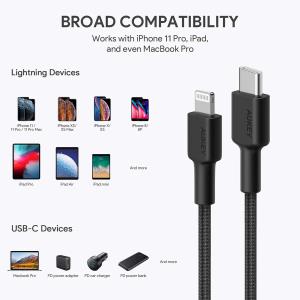 CB-CL03 USB cable Quick Charge USB C-Lightning | 2m | Black