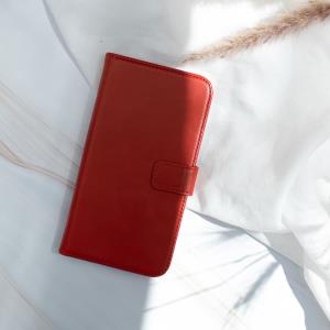 Genuine Leather Bookcase Samsung Galaxy A40 - Rood