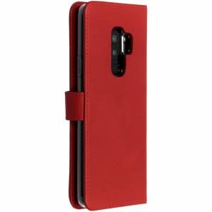 Genuine Leather Bookcase Samsung Galaxy S9 Plus - Red