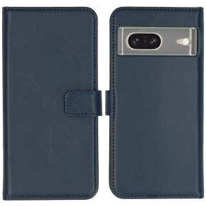 Genuine Leather Bookcase Google Pixel 7 - Blue