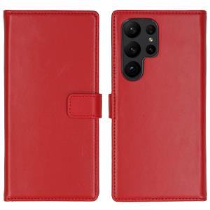 Enuine Leather Bookcase Samsung Galaxy S23 Ultra - Red