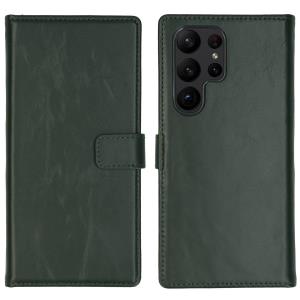 Genuine Leather Bookcase Samsung Galaxy S23 Ultra - Green
