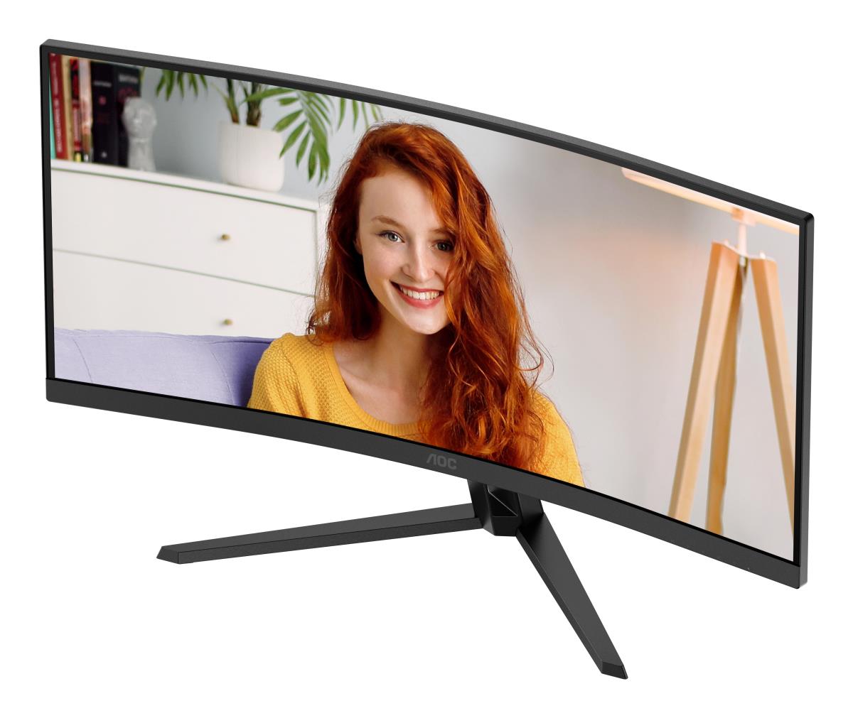 AOC Curved Monitor - CU34B3E - 34in - 3440x1440 (WQHD) - VA 4ms ...