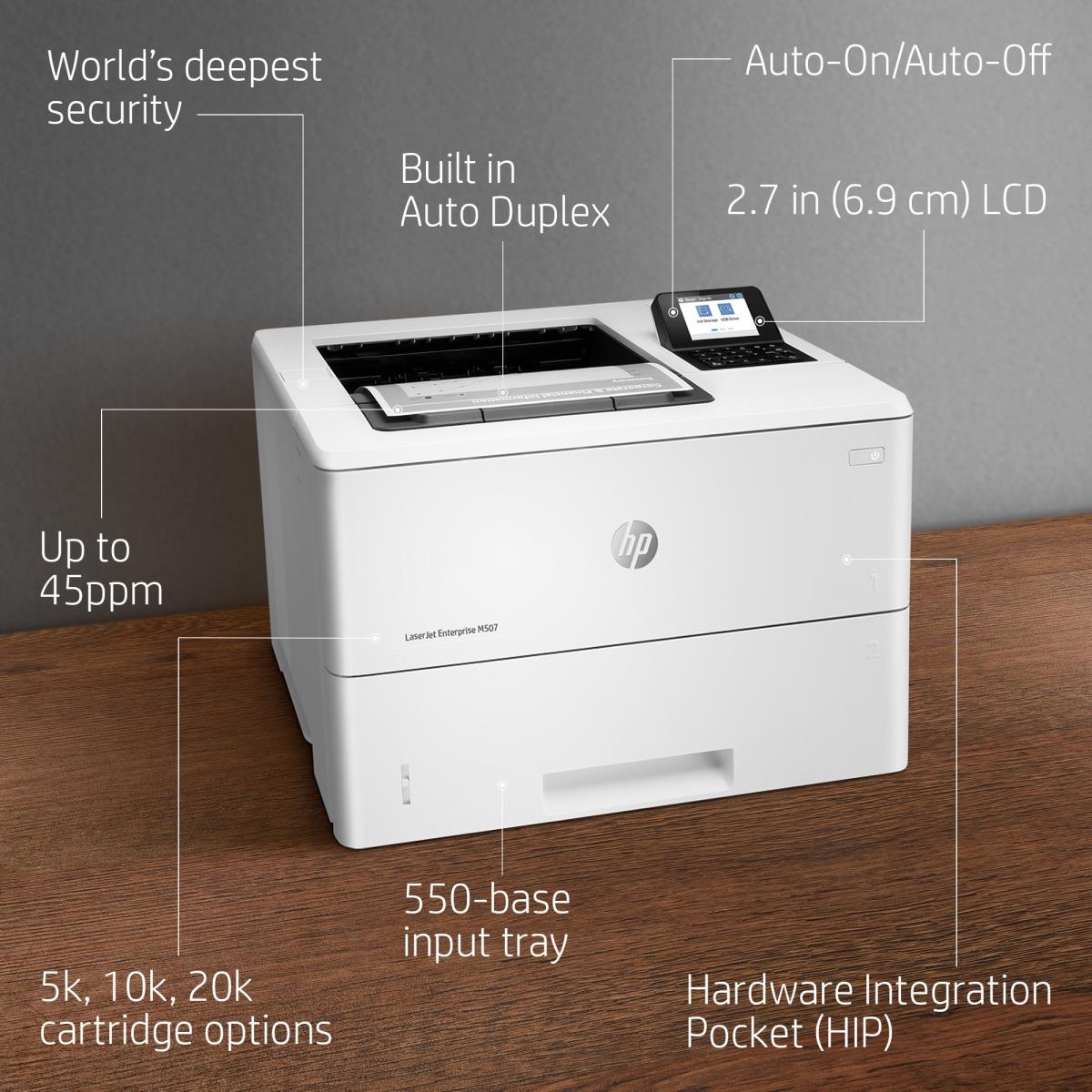 HP LaserJet Enterprise M507dn - Printer - Laser - A4 - USB 