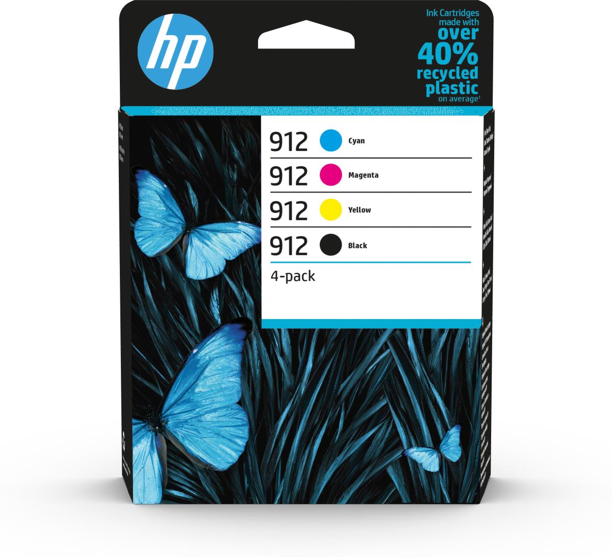 HP 8012  8014 912XL Ink Cartridge Value Pack CMYK (825 Pages)