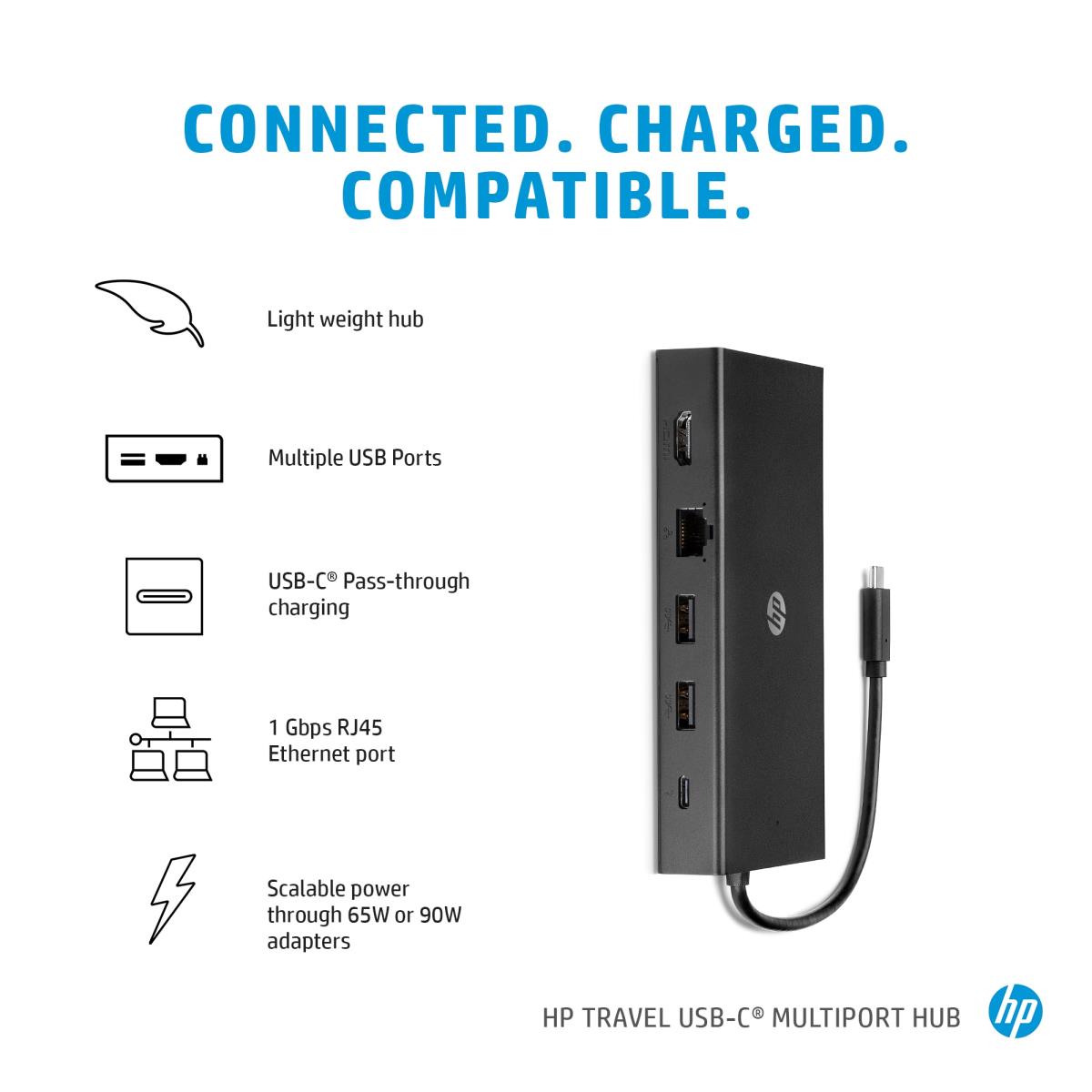 HP USB-C Travel Multi Port Hub - 1C1Y5AA#ABB - /fr