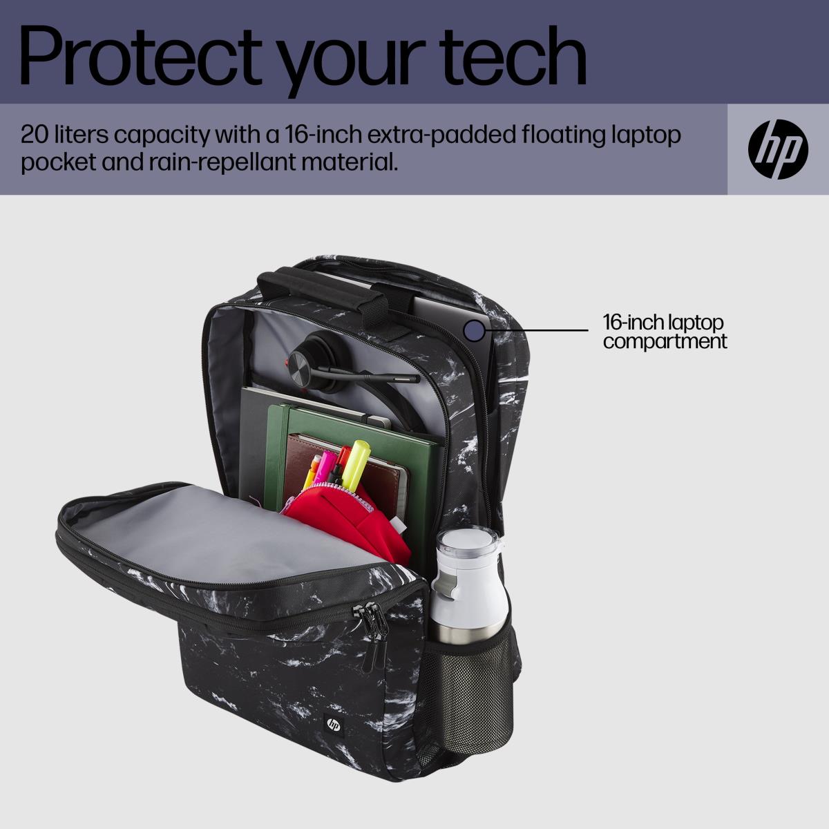 Backpack Stone - 7J592AA Marble XL - Notebook Campus - HP
