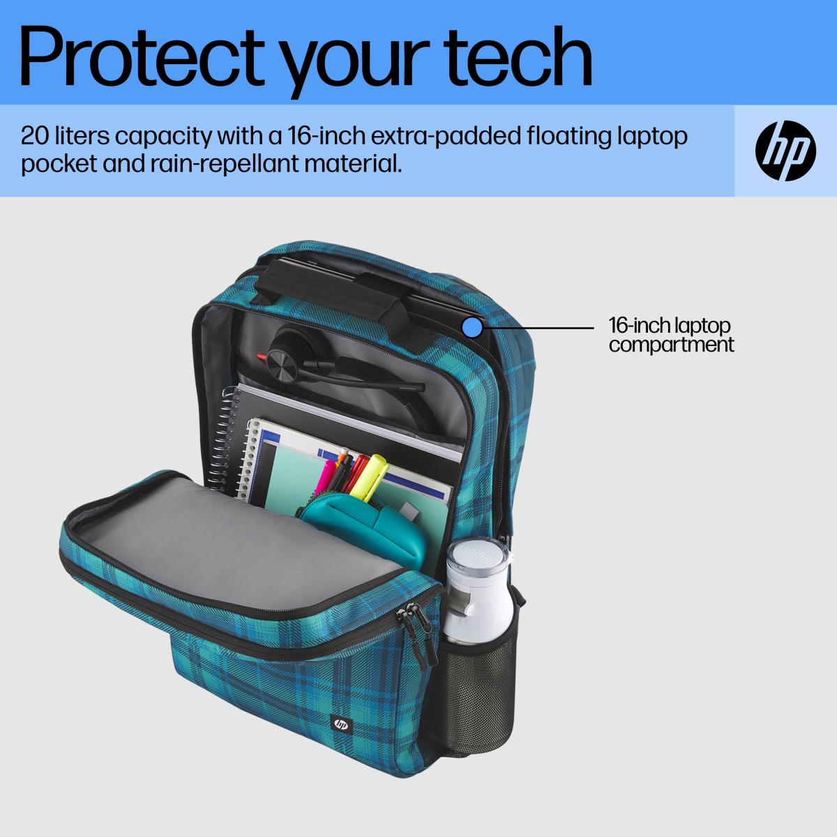 HP Campus XL - Notebook Backpack - Tartan plaid - 7J594AA