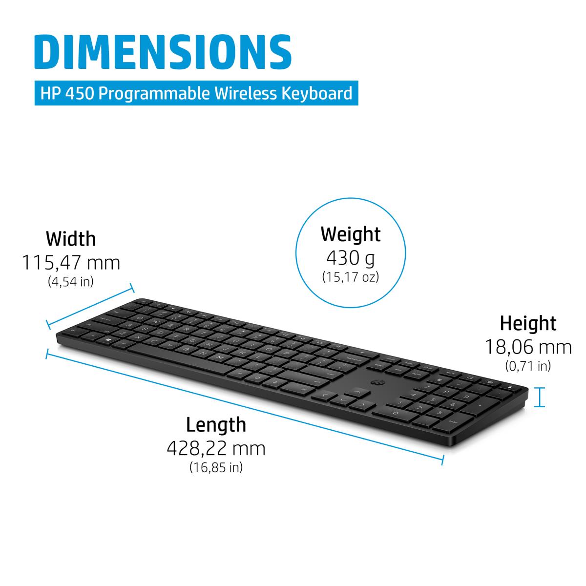 HP Programmable Wireless Keyboard 450 - Azerty French - 4R184AA#ABF ...