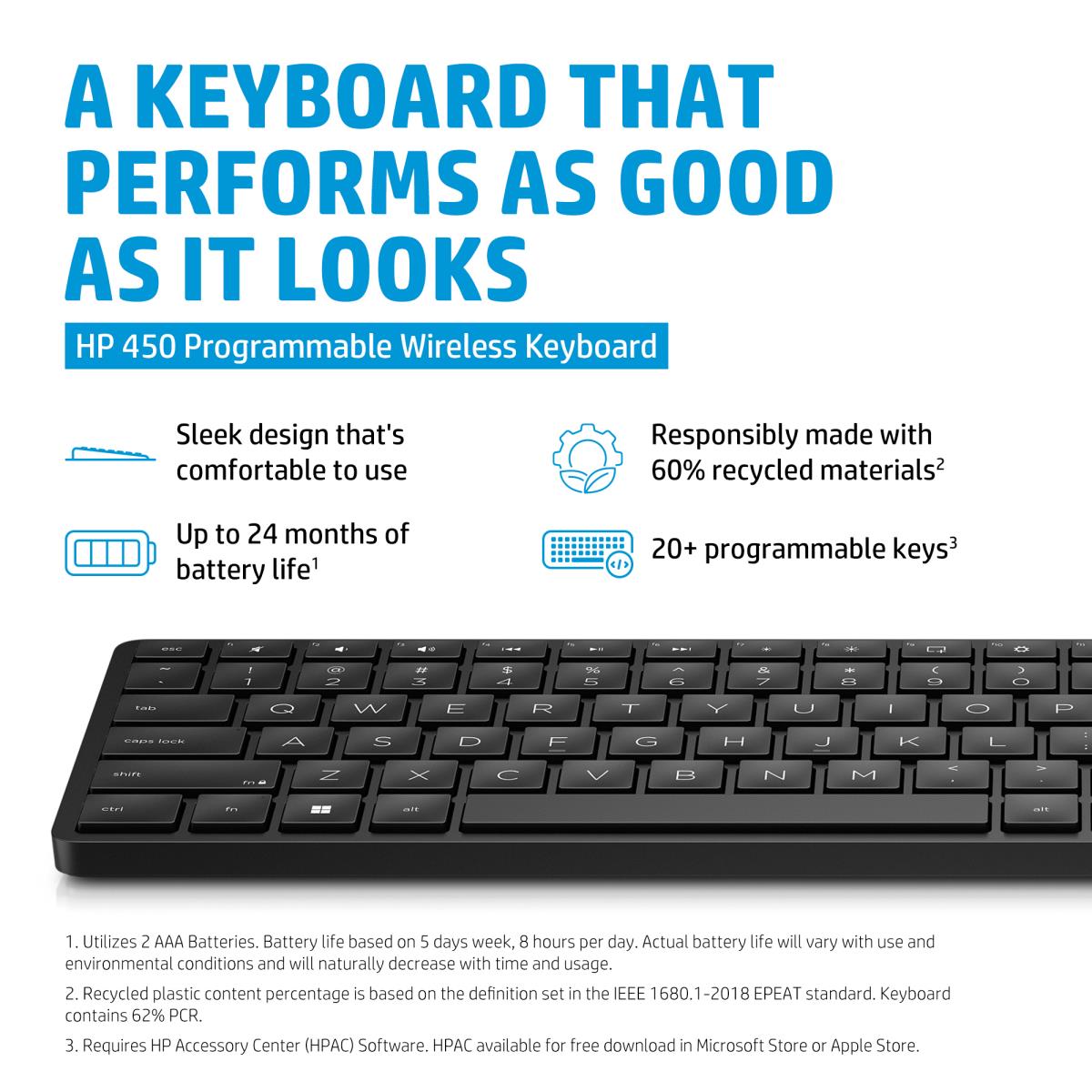 HP Programmable Wireless Keyboard 450 - Azerty French - 4R184AA#ABF ...