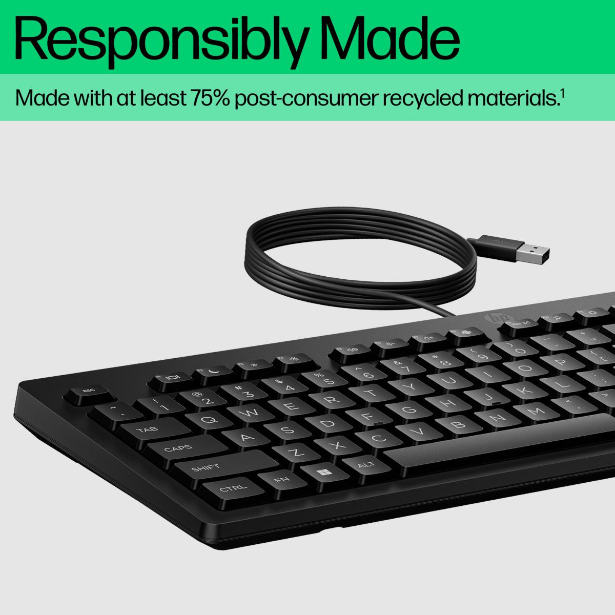 HP Wired Keyboard 125 - Black - Azerty French - AY2Y7AA#ABF - Redcorp ...