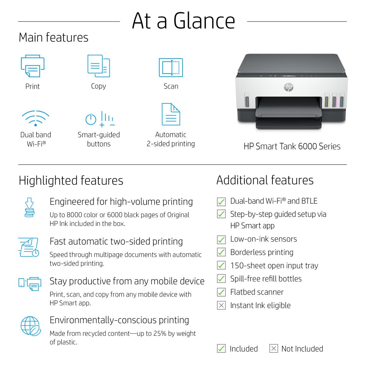 Smart Tank 6006- All-in-One Printer - Inkjet - A4 - USB / Wi-Fi
