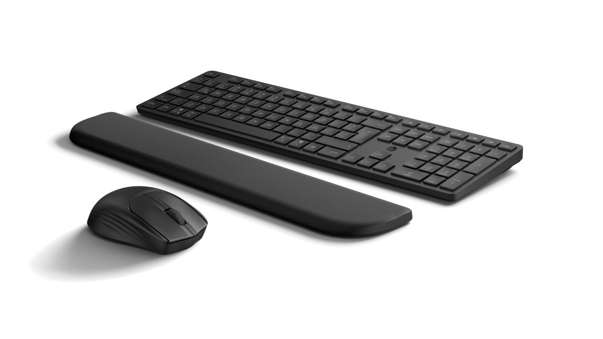 HP Multi-Device Dual-Mode Mouse and Keyboard Combo with Palm Rest 585C ...