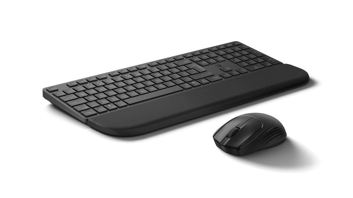 HP Multi-Device Dual-Mode Mouse and Keyboard Combo with Palm Rest 585C ...