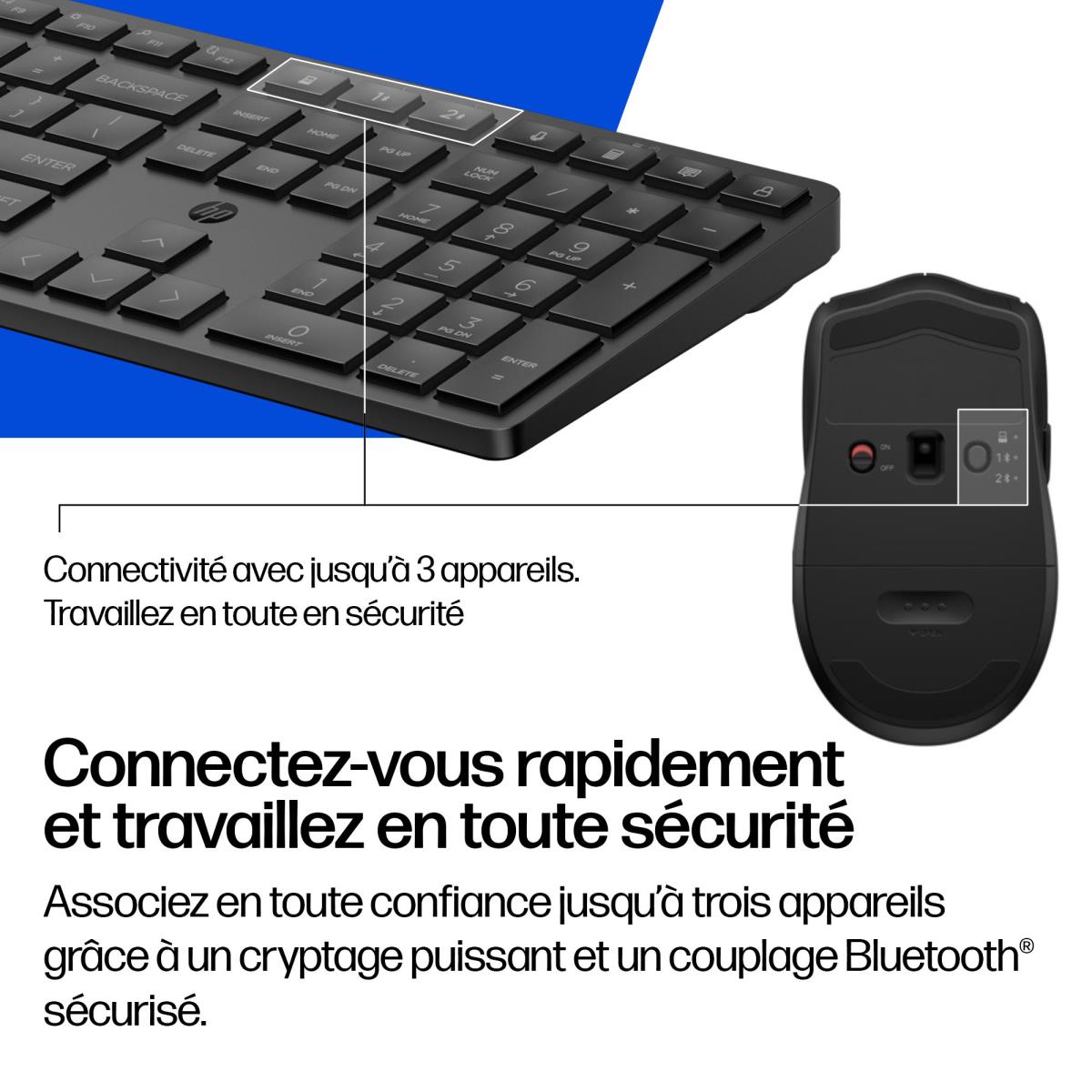 HP Multi-Device Dual-Mode Mouse and Keyboard Combo 495C - Azerty ...