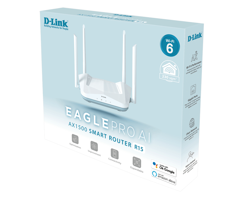 D-LINK Smart Router Eagle Pro Ai R15e Ax1500 - R15/E - Redcorp.com/en