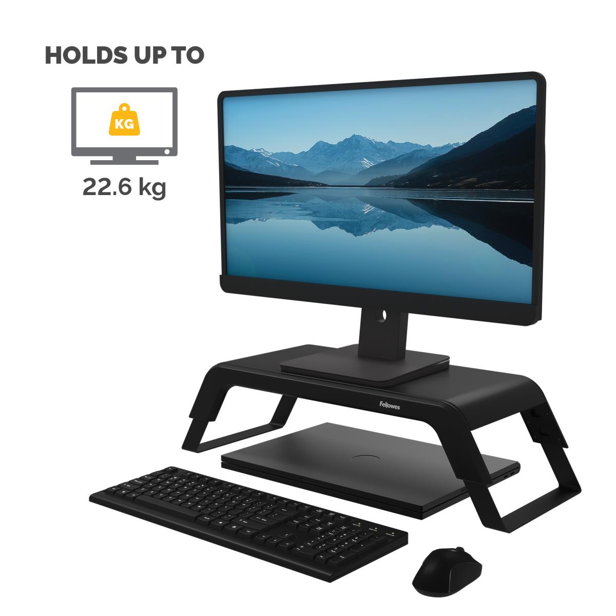 FELLOWES Hana Lt Monitor Riser Black - 100016996 - Redcorp.com/en