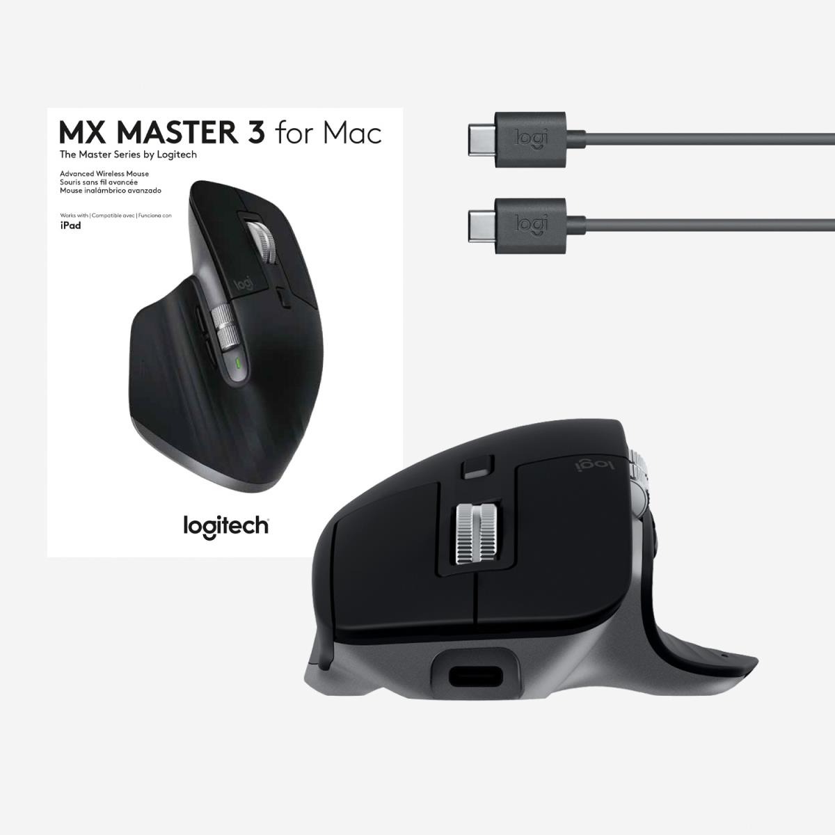 Souris sans fil rechargeable LOGITECH Mx Master 3s pour Mac Gris Sidéral