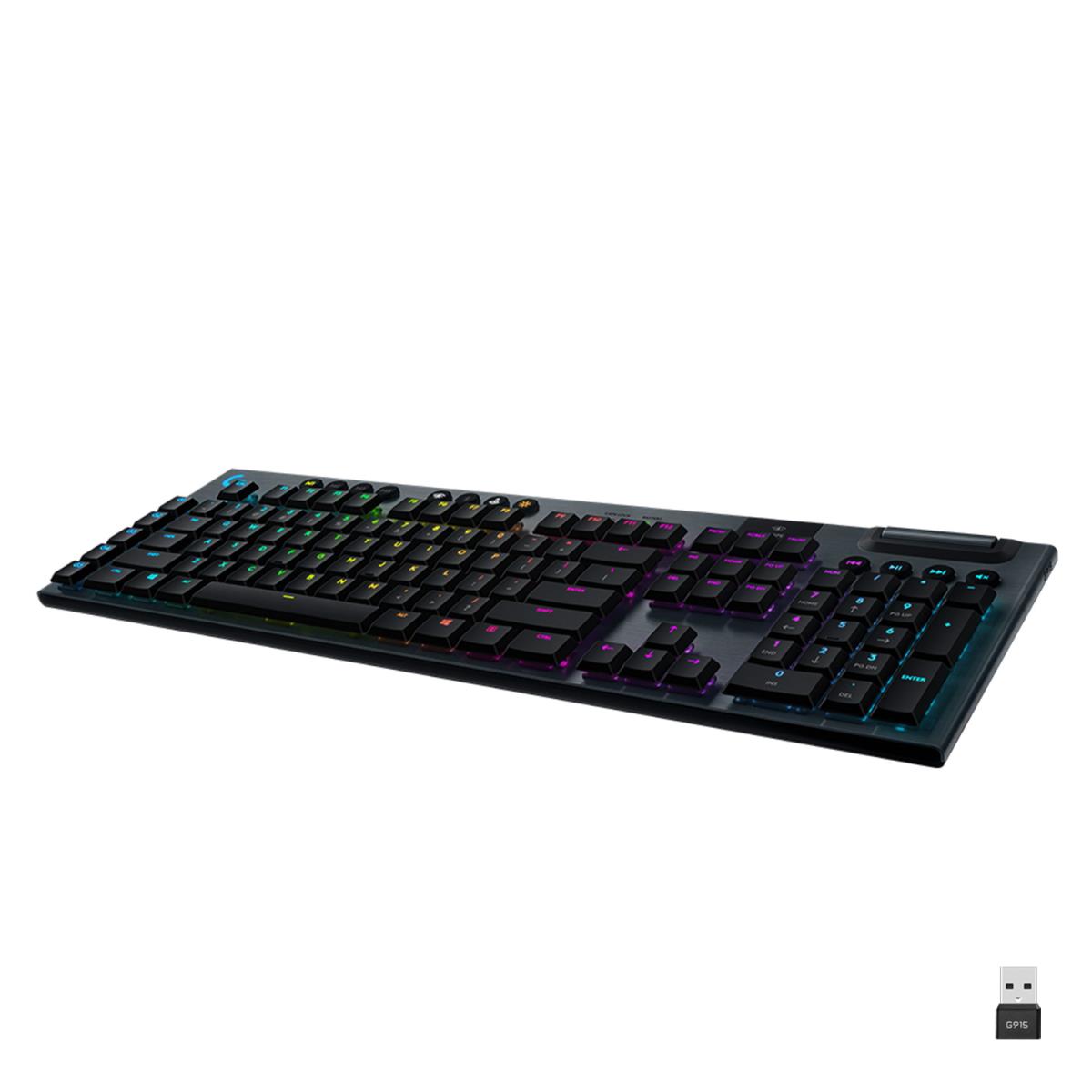LOGITECH G915 Lightspeed Wireless RGB Mechanical Gaming Keyboard Black  Qwertzu Swiss Tactile - 920-008905 - /fr