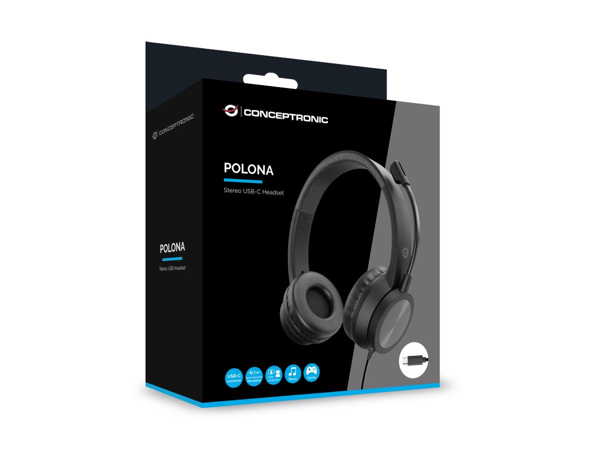 Headset Polona05bc - Stereo USB-c - Noise Reduction Microphone