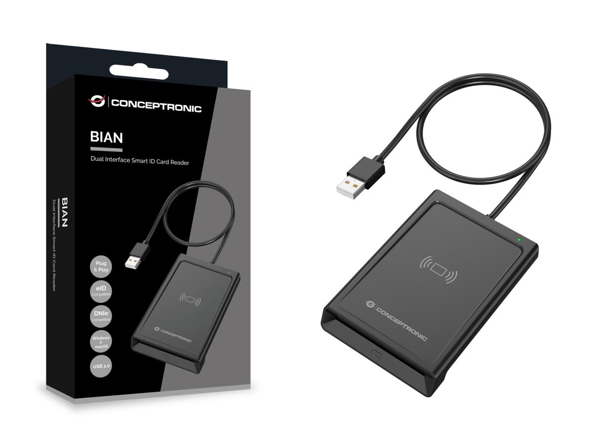 CONCEPTRONIC Smart Id Card Reader Bian11b Dual Interface Nfc - BIAN11B ...