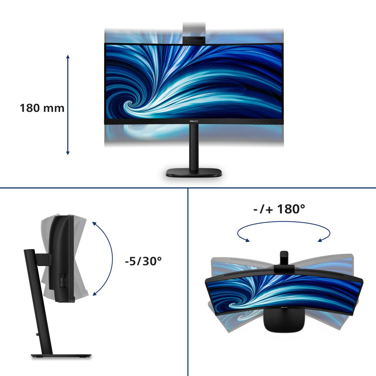 PHILIPS Desktop USB-c Curved Monitor - 34b2u3600ch - 34in - 3440x1440 ...