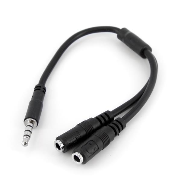 Startech Com Headset Splitter Adapter 3 5mm 4 Pin To 2x 3 Pin 3 5mm M F Muyhsmff Redcorp Com En